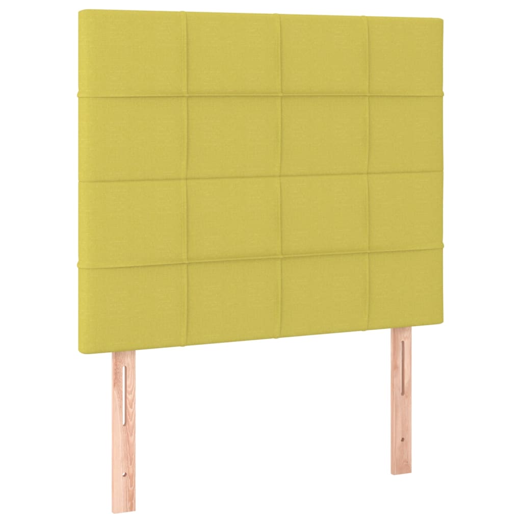 Pat box spring cu saltea, verde, 100x200 cm, textil