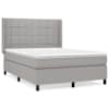 vidaXL kontinentaalvoodi madratsiga, helehall, 140x190 cm, kangas