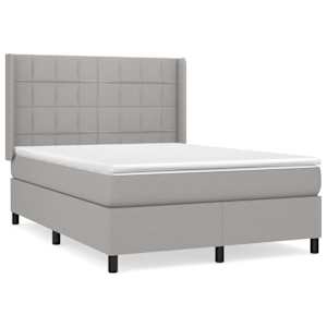 Box spring postel s matrací světle šedá 140 x 190 cm textil - obrázek 2