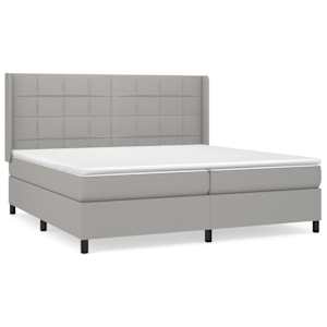 Box spring postel s matrací světle šedá 200 x 200 cm textil - obrázek 2