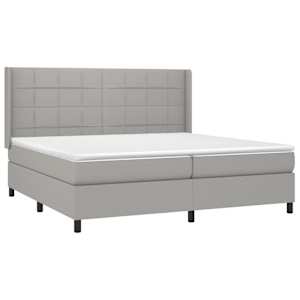 Box spring postel s matrací světle šedá 200 x 200 cm textil - obrázek 3