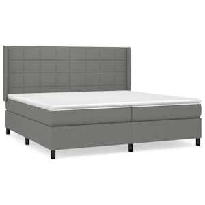Box spring postel s matrací tmavě šedá 200x200 cm textil - obrázek 2