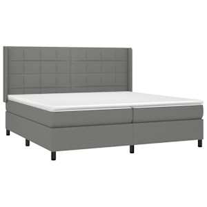 Box spring postel s matrací tmavě šedá 200x200 cm textil - obrázek 3