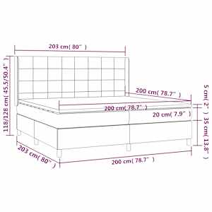 Box spring postel s matrací taupe 200x200 cm textil - obrázek 7