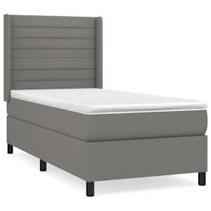 Box spring postel s matrací tmavě šedá 80 x 200 cm textil - obrázek 2