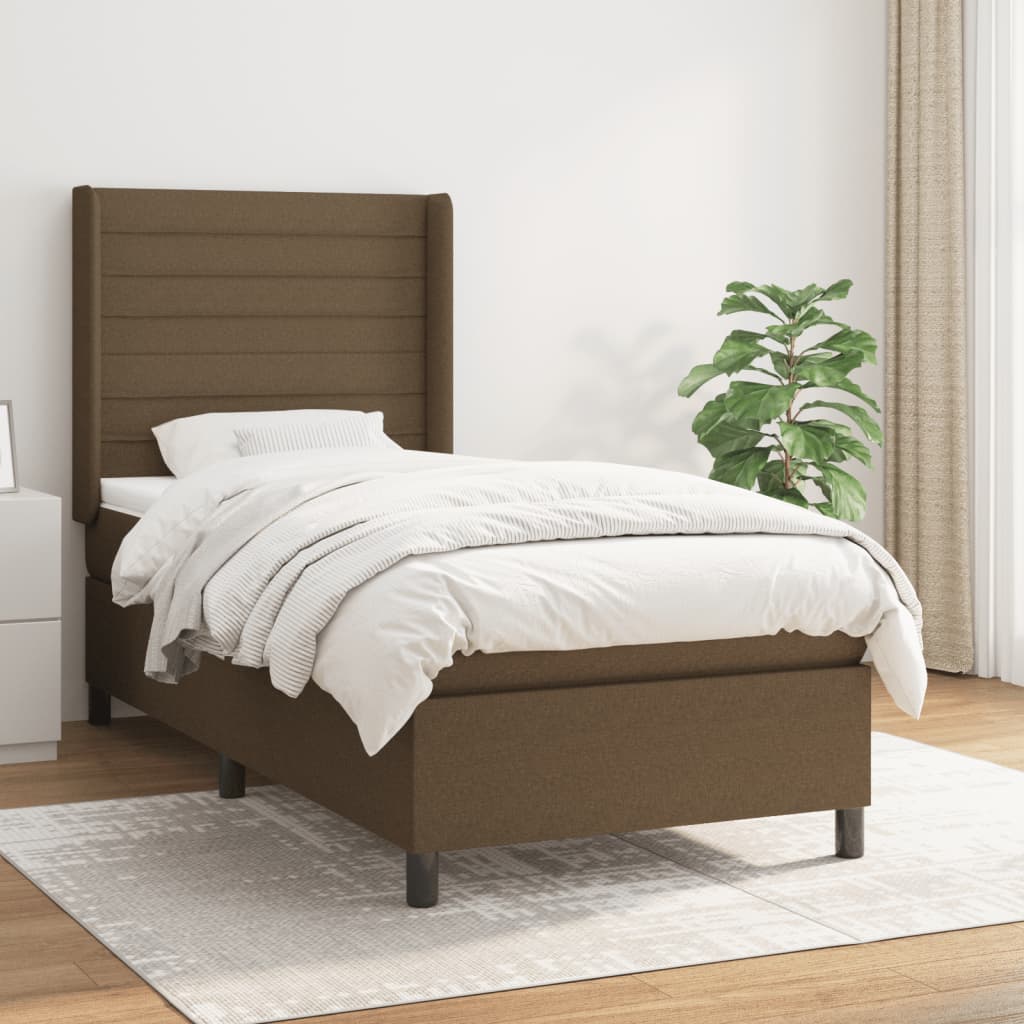  ΚΡΕΒΑΤΙ BOXSPRING ΜΕ ΣΤΡΩΜΑ ΣΚΟΥΡΟ ΚΑΦΕ 90X200 ΕΚ. ΥΦΑΣΜΑΤΙΝΟ V-3131484