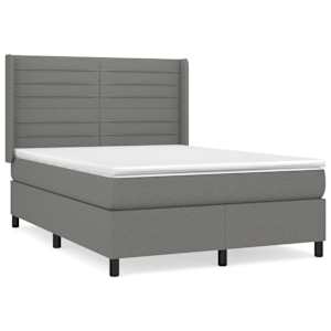 Box spring postel s matrací tmavě šedá 140x200 cm textil - obrázek 2