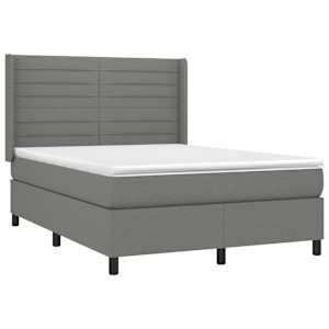 Box spring postel s matrací tmavě šedá 140x200 cm textil - obrázek 3