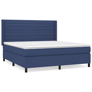 Box spring postel s matrací modrá 180x200 cm textil - obrázek 2