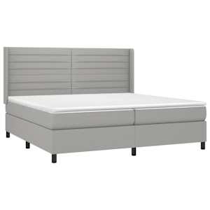 Box spring postel s matrací světle šedá 200 x 200 cm textil - obrázek 3