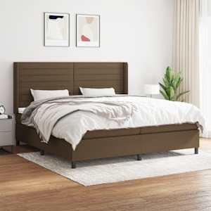 Box spring postel s matrací tmavě hnědá 200x200 cm textil - obrázek 1