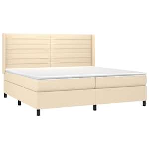 Box spring postel s matrací krémová 200x200 cm textil - obrázek 3