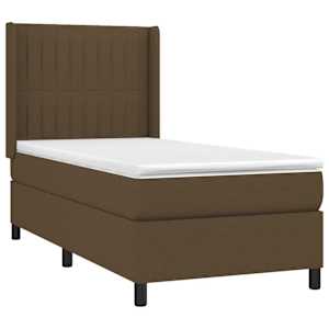 Box spring postel s matrací tmavě hnědá 80x200 cm textil - obrázek 3