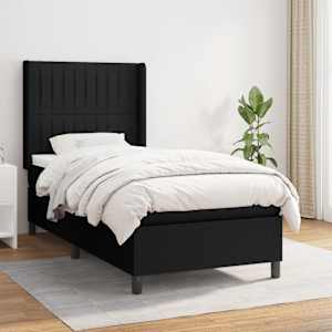 Box spring postel s matrací černá 90x190 cm textil - obrázek 1