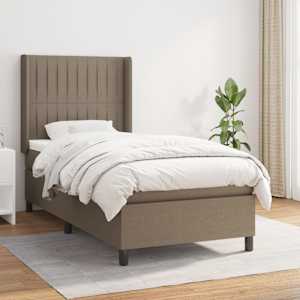 Box spring postel s matrací taupe 90x190 cm textil - obrázek 1