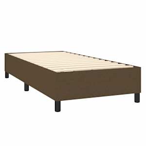 Box spring postel s matrací tmavě hnědá 100 x 200 cm textil - obrázek 4