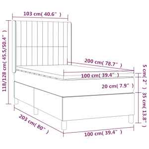 Box spring postel s matrací modrá 100 x 200 cm textil - obrázek 7