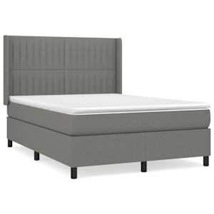 Box spring postel s matrací tmavě šedá 140x200 cm textil - obrázek 2