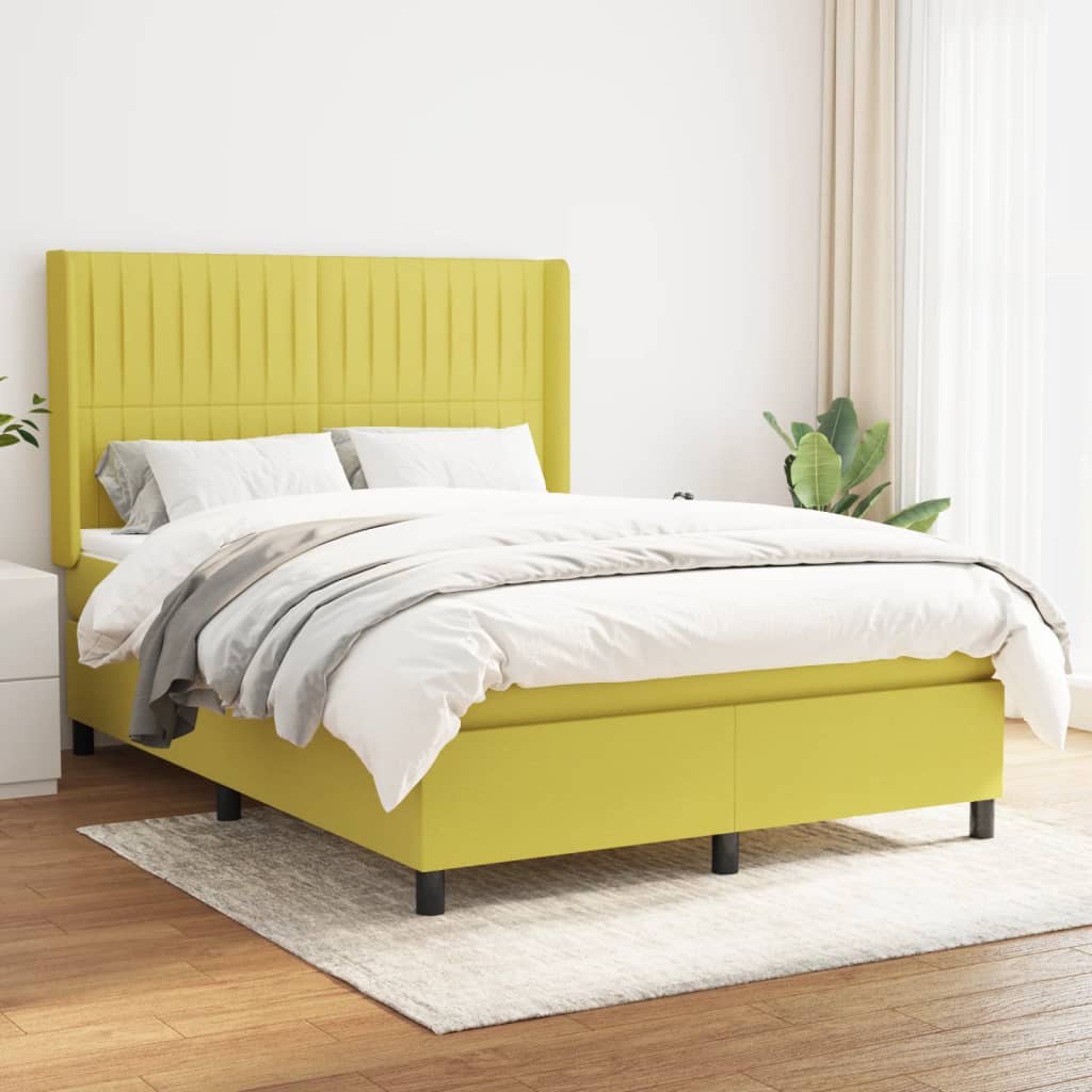 atsperu gulta ar matraci, zaļa, 140x200 cm, audums | Stepinfit.lv