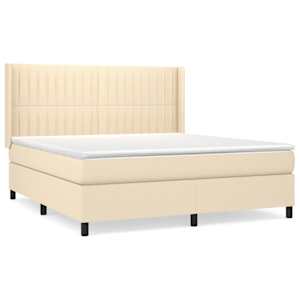 Box spring postel s matrací krémová 160x200 cm textil - obrázek 2