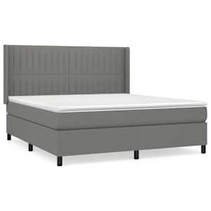 Box spring postel s matrací tmavě šedá 180x200 cm textil - obrázek 2