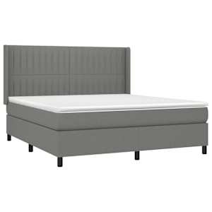 Box spring postel s matrací tmavě šedá 180x200 cm textil - obrázek 3