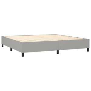 Box spring postel s matrací světle šedá 200 x 200 cm textil - obrázek 4