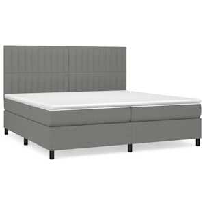Box spring postel s matrací tmavě šedá 200x200 cm textil - obrázek 2