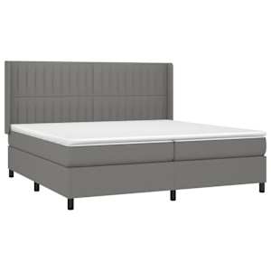 Box spring postel s matrací tmavě šedá 200x200 cm textil - obrázek 3
