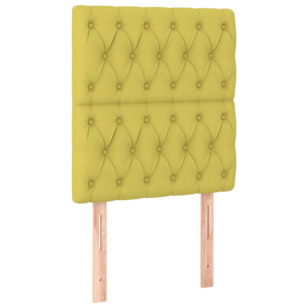 Pat box spring cu saltea, verde, 80x200 cm, textil