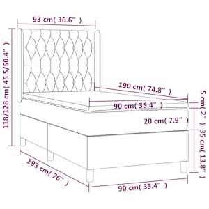 Box spring postel s matrací černá 90x190 cm textil - obrázek 7
