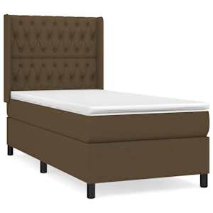 Box spring postel s matrací tmavě hnědá 90x190 cm textil - obrázek 2