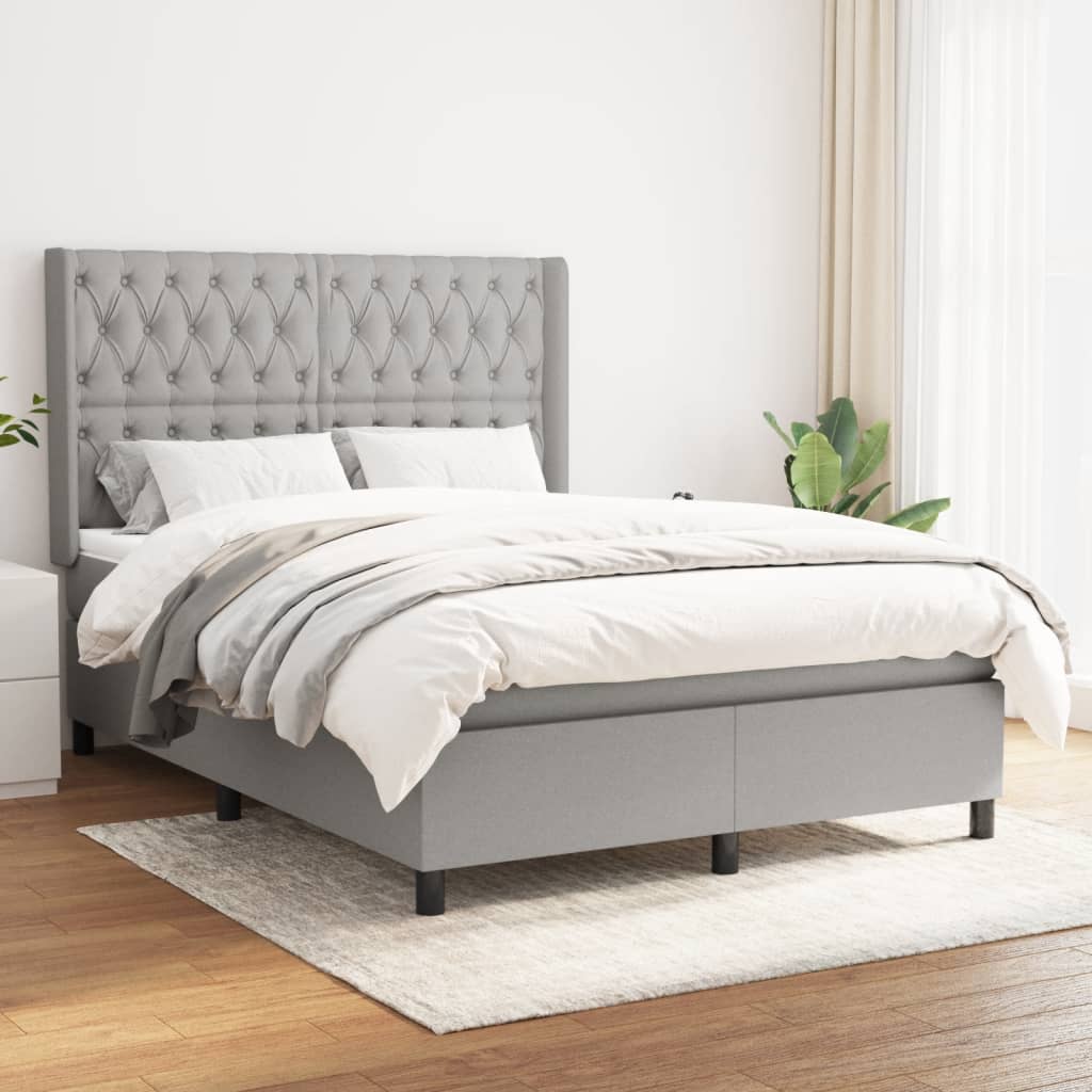  ΚΡΕΒΑΤΙ BOXSPRING ΜΕ ΣΤΡΩΜΑ ΑΝΟΙΧΤΟ ΓΚΡΙ 140X190 ΕΚ. ΥΦΑΣΜΑΤΙΝΟ V-3131665