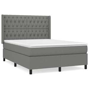 Box spring postel s matrací tmavě šedá 140x200 cm textil - obrázek 2