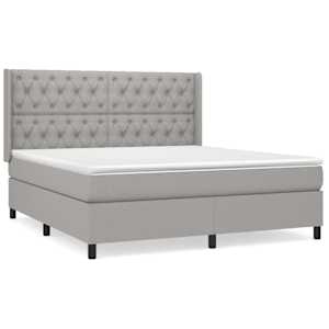 Box spring postel s matrací světle šedá 160 x 200 cm textil - obrázek 2