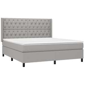 Box spring postel s matrací světle šedá 160 x 200 cm textil - obrázek 3