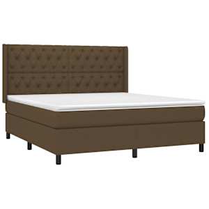 Box spring postel s matrací tmavě hnědá 160x200 cm textil - obrázek 3
