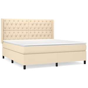 Box spring postel s matrací krémová 160x200 cm textil - obrázek 2