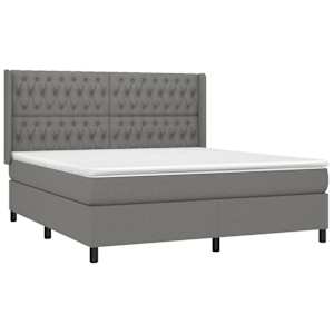 Box spring postel s matrací tmavě šedá 180x200 cm textil - obrázek 3