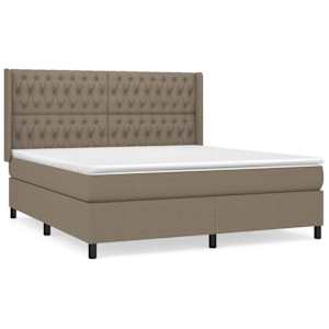 Box spring postel s matrací taupe 180x200 cm textil - obrázek 2