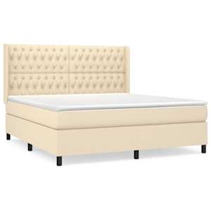 Box spring postel s matrací krémová 180x200 cm textil - obrázek 2