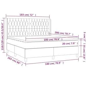 Box spring postel s matrací krémová 180x200 cm textil - obrázek 7