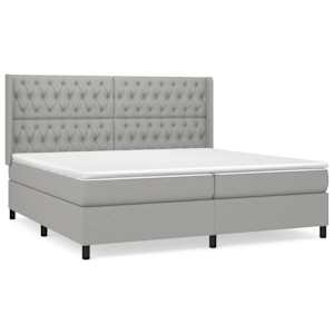 Box spring postel s matrací světle šedá 200 x 200 cm textil - obrázek 2