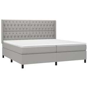 Box spring postel s matrací světle šedá 200 x 200 cm textil - obrázek 3