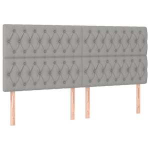 Box spring postel s matrací světle šedá 200 x 200 cm textil - obrázek 6