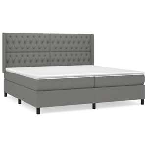 Box spring postel s matrací tmavě šedá 200x200 cm textil - obrázek 2