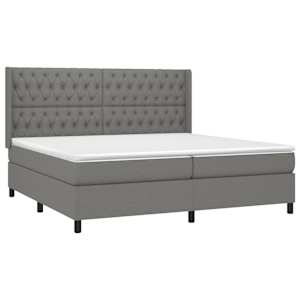 Box spring postel s matrací tmavě šedá 200x200 cm textil - obrázek 3