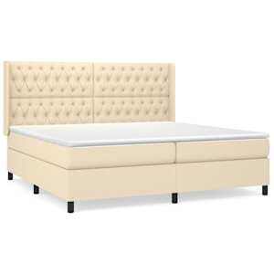 Box spring postel s matrací krémová 200x200 cm textil - obrázek 2
