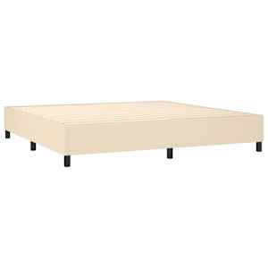 Box spring postel s matrací krémová 200x200 cm textil - obrázek 4