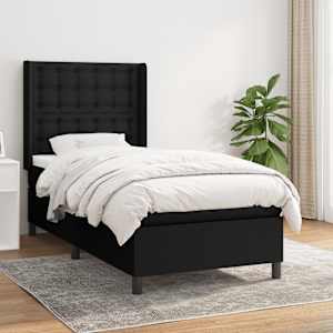 Box spring postel s matrací černá 90x190 cm textil - obrázek 1